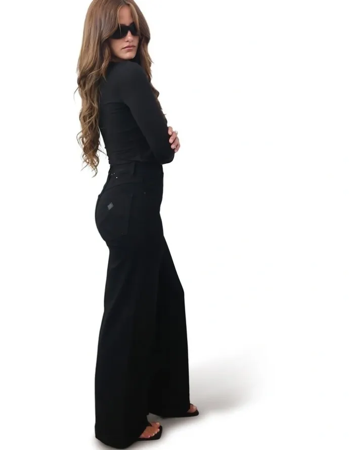 ABrand Jeans 94 High & Wide Petite Nellie in Black