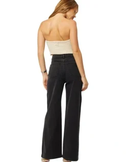 Abrand Jeans 94 High & Wide Petite Sophie in Black