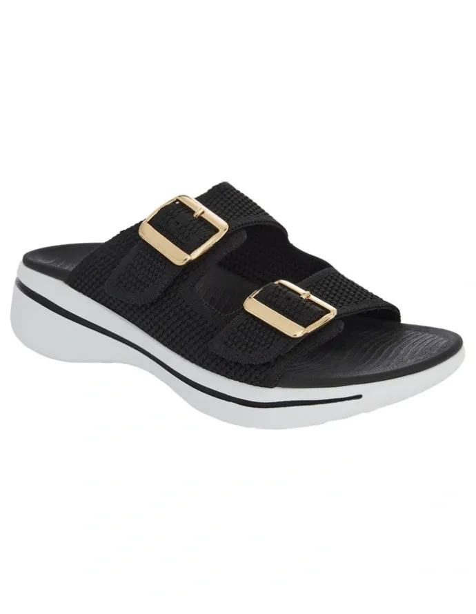 Active Flex Adena Sandals in Black Weave