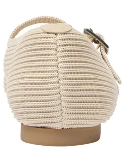 Active Flex Jazz Flat Ballet in Beige Knit