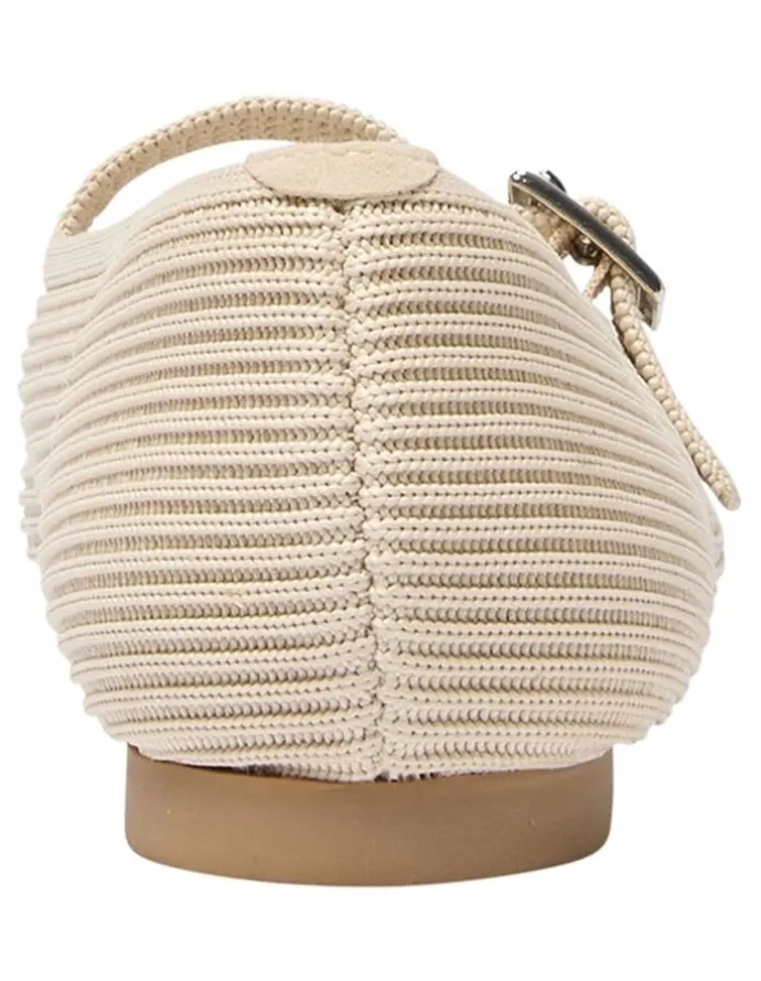 Active Flex Jazz Flat Ballet in Beige Knit