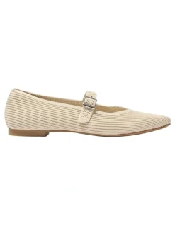 Active Flex Jazz Flat Ballet in Beige Knit