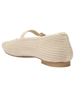 Active Flex Jazz Flat Ballet in Beige Knit