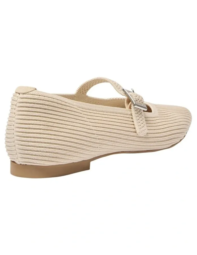 Active Flex Jazz Flat Ballet in Beige Knit
