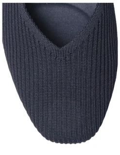Active Flex Jazz Flat Ballet in Navy Knit