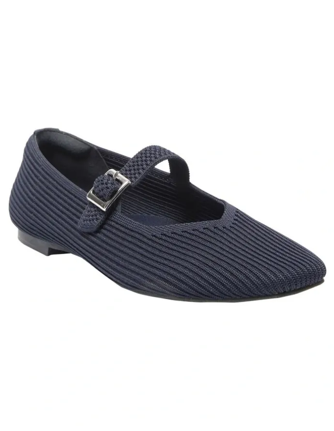 Active Flex Jazz Flat Ballet in Navy Knit