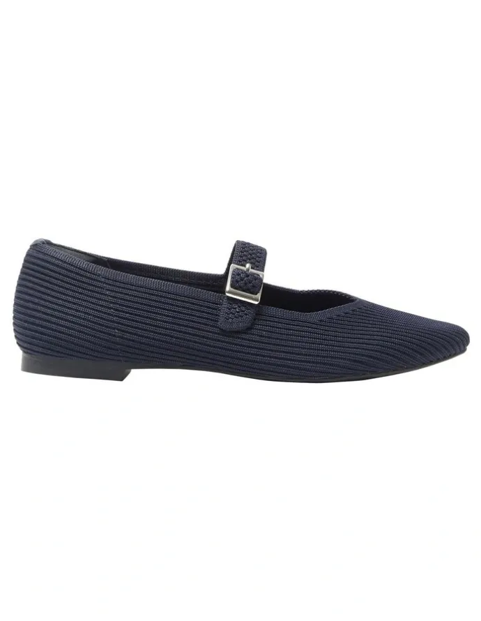 Active Flex Jazz Flat Ballet in Navy Knit