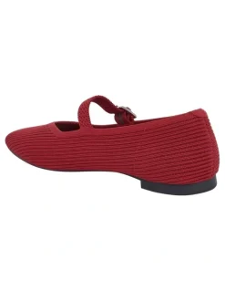 Active Flex Jazz Flat Shoes in Red Knit