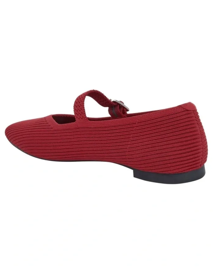 Active Flex Jazz Flat Shoes in Red Knit