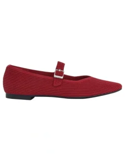 Active Flex Jazz Flat Shoes in Red Knit