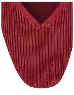 Active Flex Jazz Flat Shoes in Red Knit