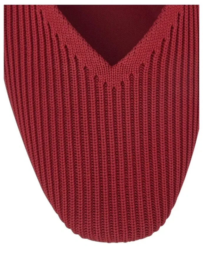 Active Flex Jazz Flat Shoes in Red Knit