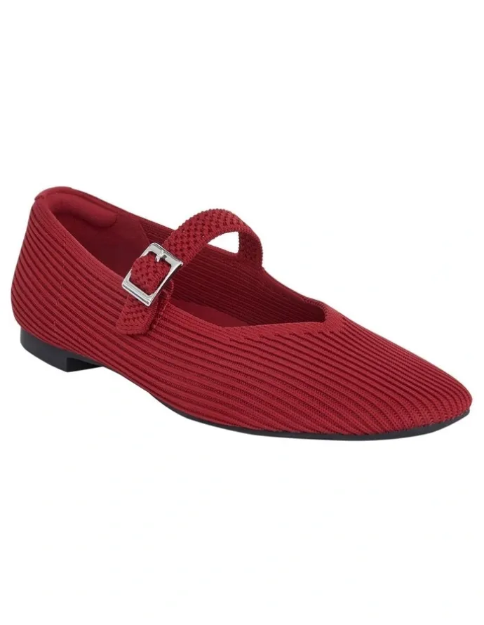 Active Flex Jazz Flat Shoes in Red Knit