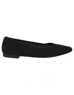 Active Flex Jiffy Flat Shoes in Black Knit