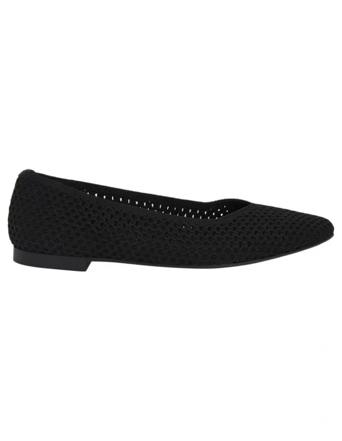 Active Flex Jiffy Flat Shoes in Black Knit