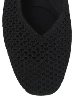 Active Flex Jiffy Flat Shoes in Black Knit