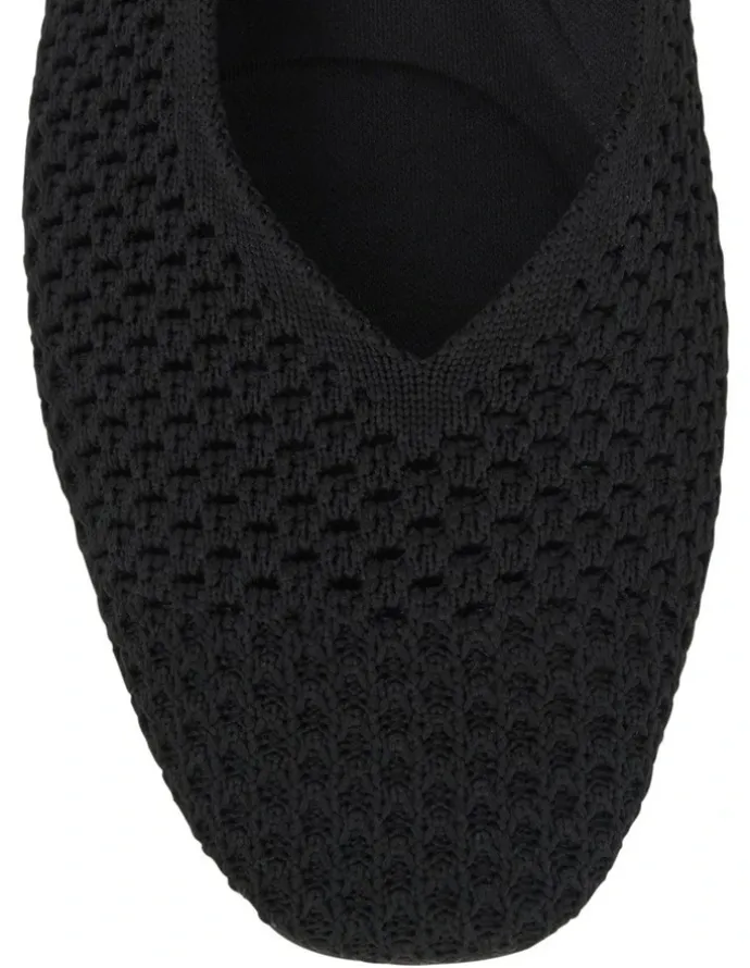 Active Flex Jiffy Flat Shoes in Black Knit
