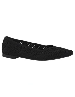 Active Flex Jiffy Flat Shoes in Black Knit