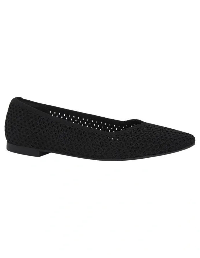 Active Flex Jiffy Flat Shoes in Black Knit