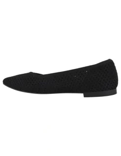 Active Flex Jiffy Flat Shoes in Black Knit
