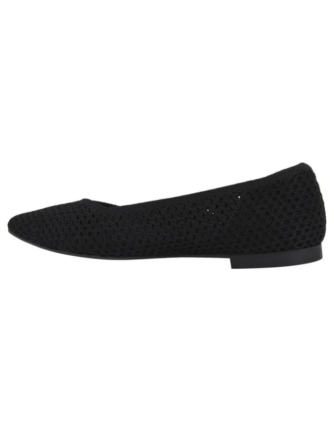 Active Flex Jiffy Flat Shoes in Black Knit