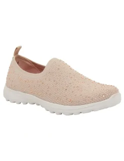 Active Flex Parlour Blush Diamante Sneakers
