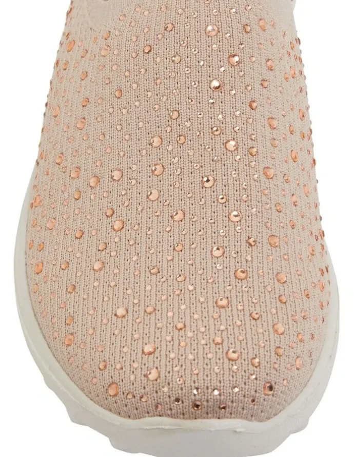 Active Flex Parlour Blush Diamante Sneakers