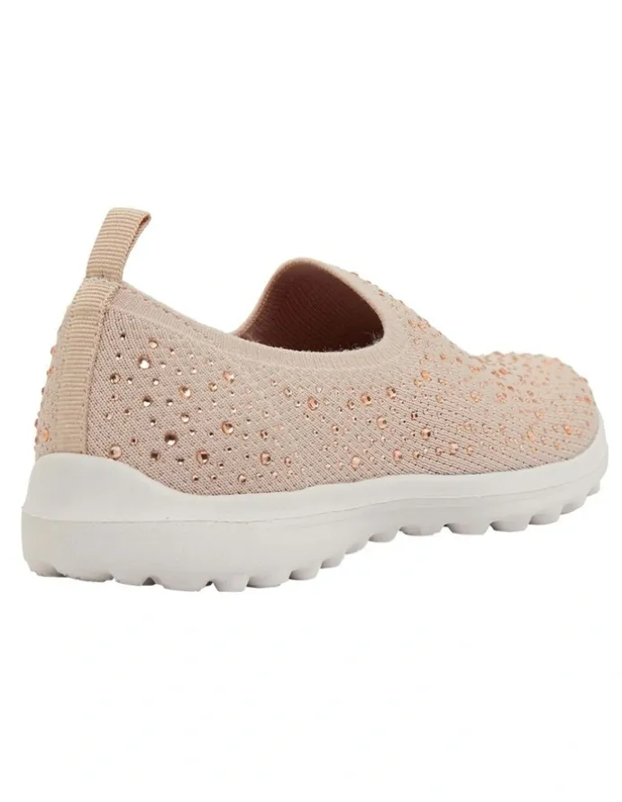 Active Flex Parlour Blush Diamante Sneakers