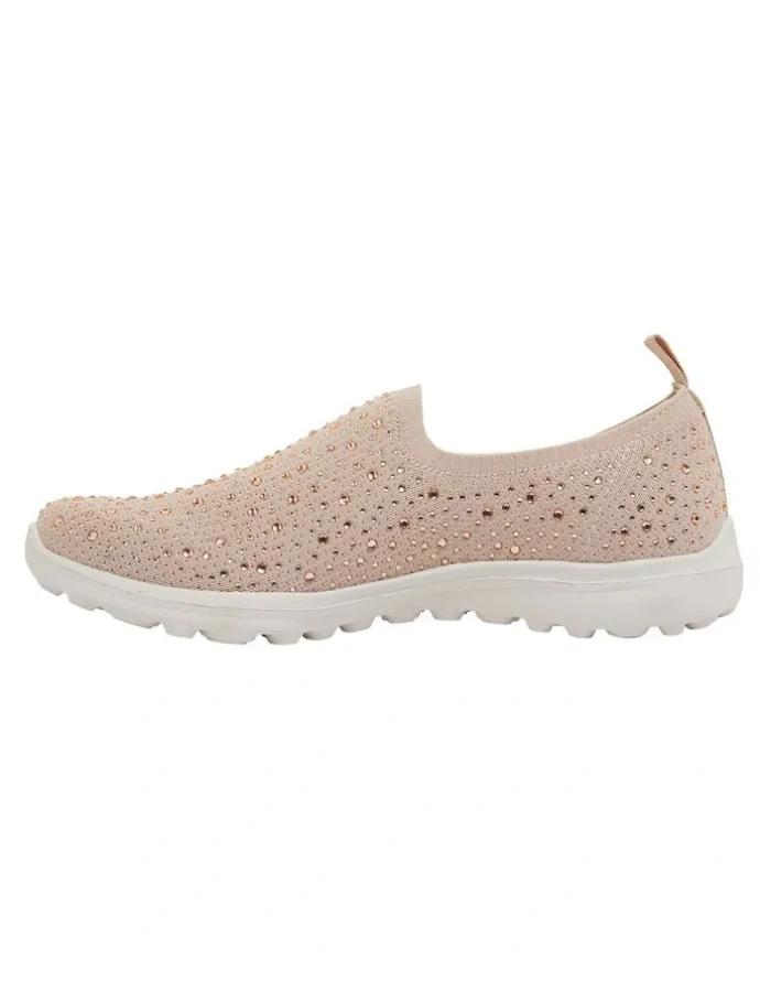 Active Flex Parlour Blush Diamante Sneakers