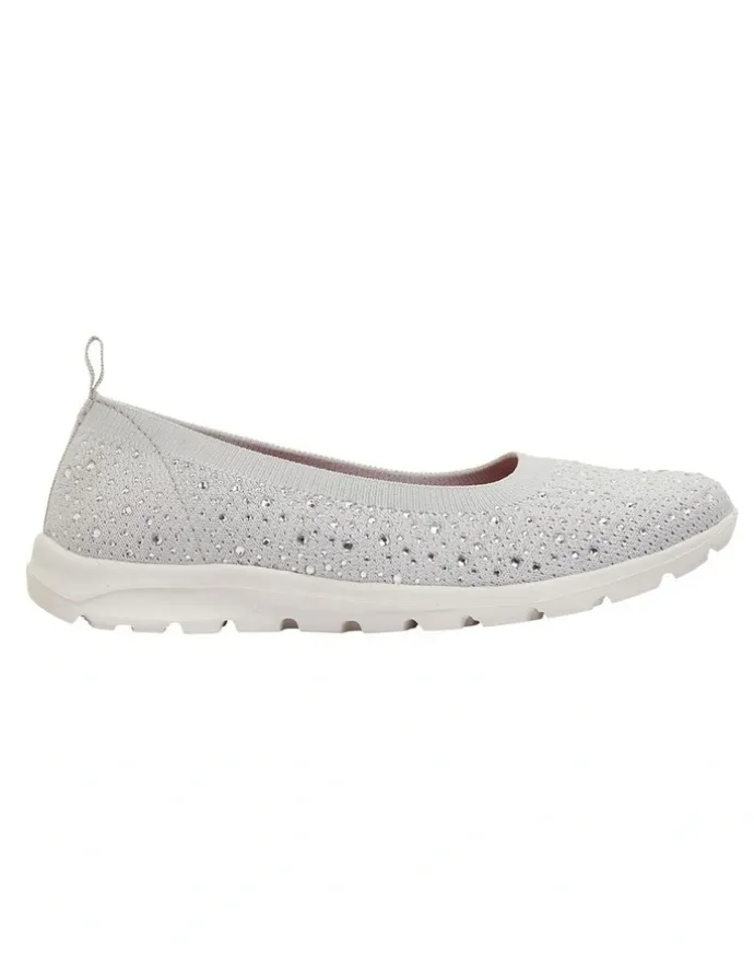 Active Flex Patrice Light Grey Diamante Sneakers