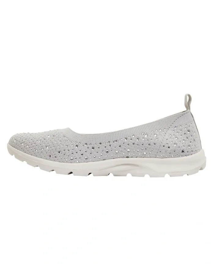 Active Flex Patrice Light Grey Diamante Sneakers