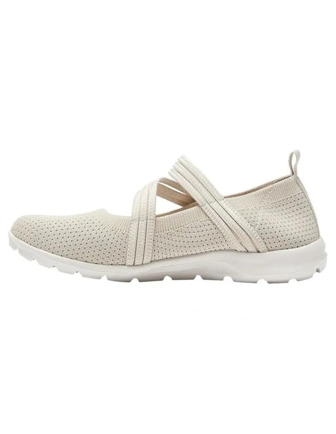 Active Flex Patsy Sneakers in Beige Stretch