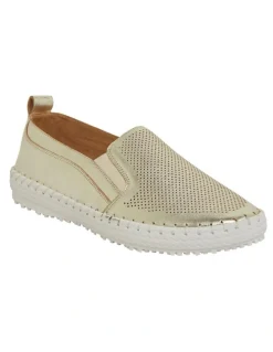Active Flex Riva Sneakers in Soft Gold Leather
