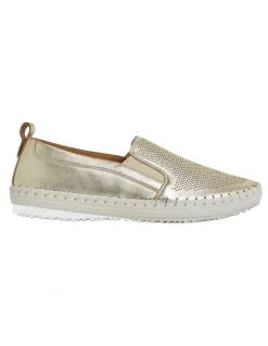 Active Flex Riva Sneakers in Soft Gold Leather