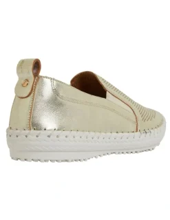 Active Flex Riva Sneakers in Soft Gold Leather