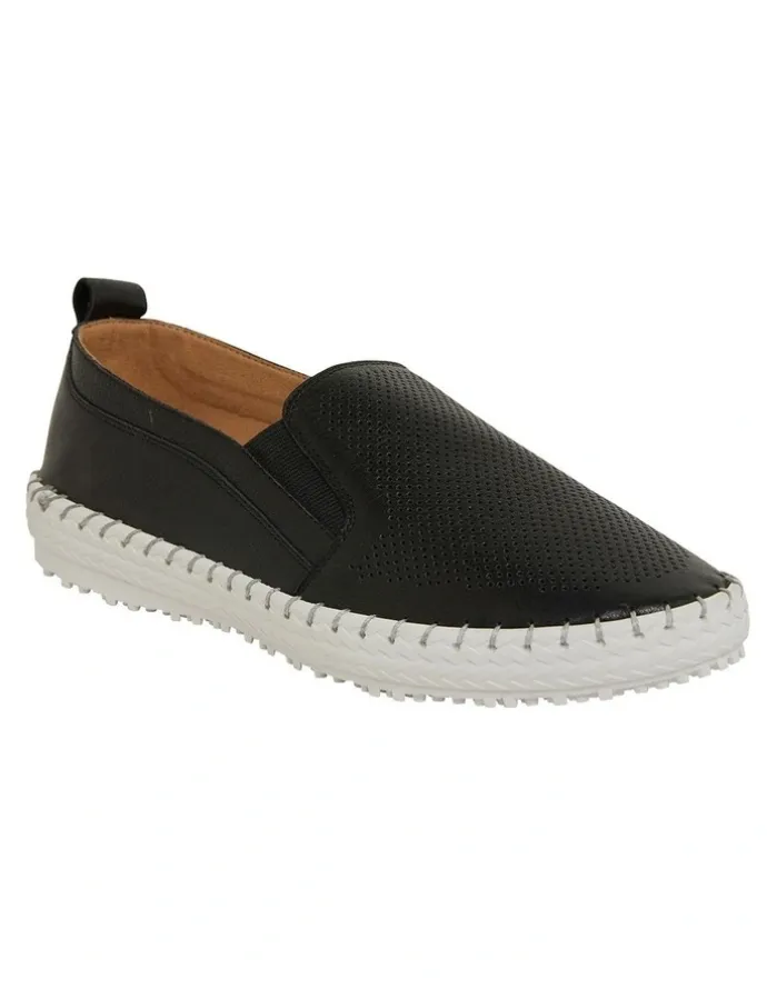 Active Flex Riva Sneakers in Black Leather