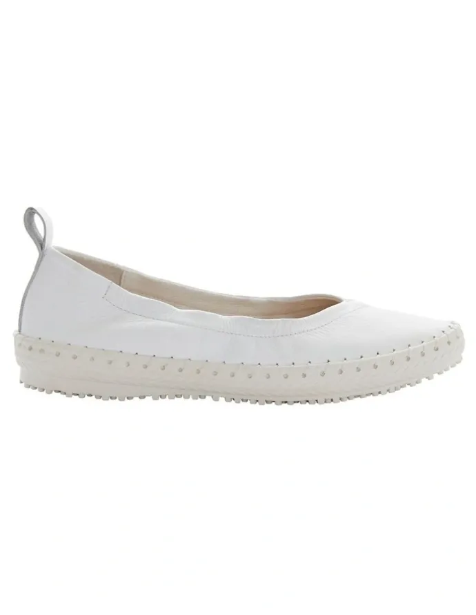 Active Flex Rosalia Flats in White Leather