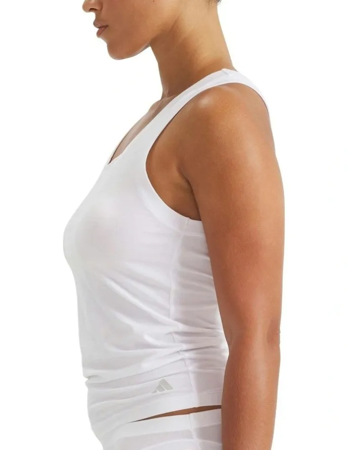 adidas 2 Pack Active Modal Comfort Tank Top With Cotton in Black/White