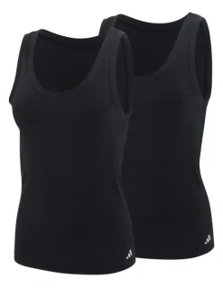 adidas 2 Pack Active Modal Comfort Tank Top With Cotton in Black