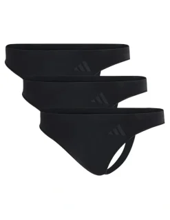 adidas 3 Pack Active Seamless Thong Underwear in Black