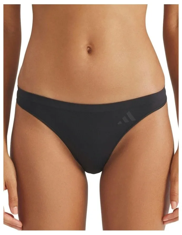 adidas 3 Pack Active Seamless Thong Underwear in Black