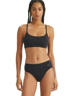 adidas 3 Pack Active Seamless Hipster Brief Underwear in Black