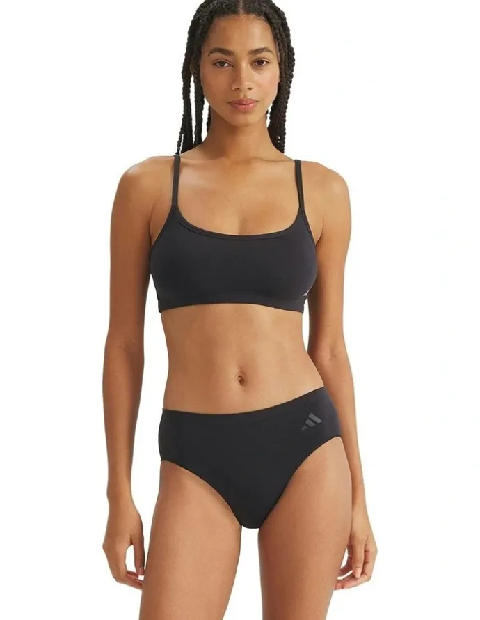 adidas 3 Pack Active Seamless Hipster Brief Underwear in Black