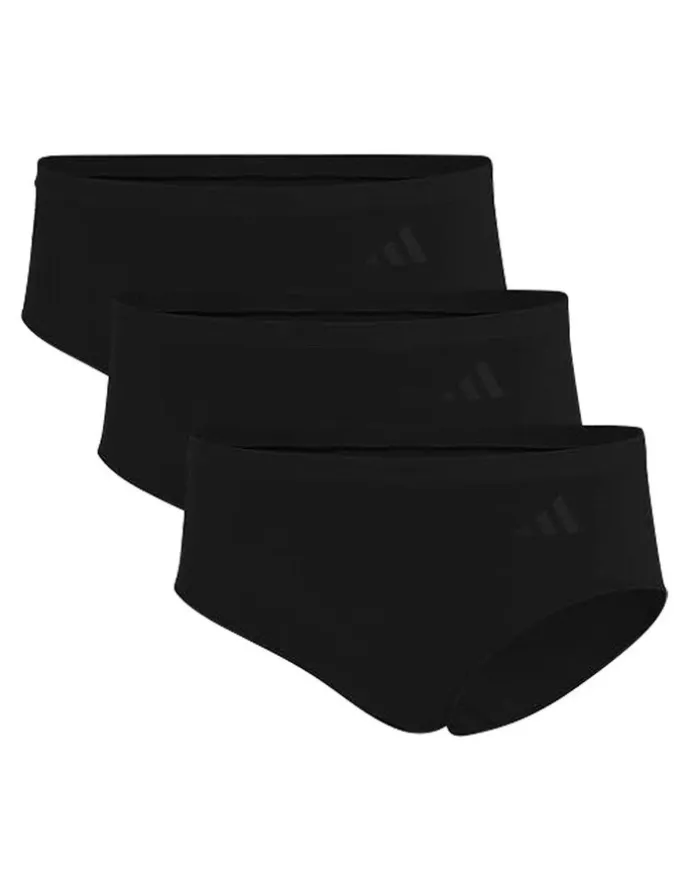 adidas 3 Pack Active Seamless Hipster Brief Underwear in Black