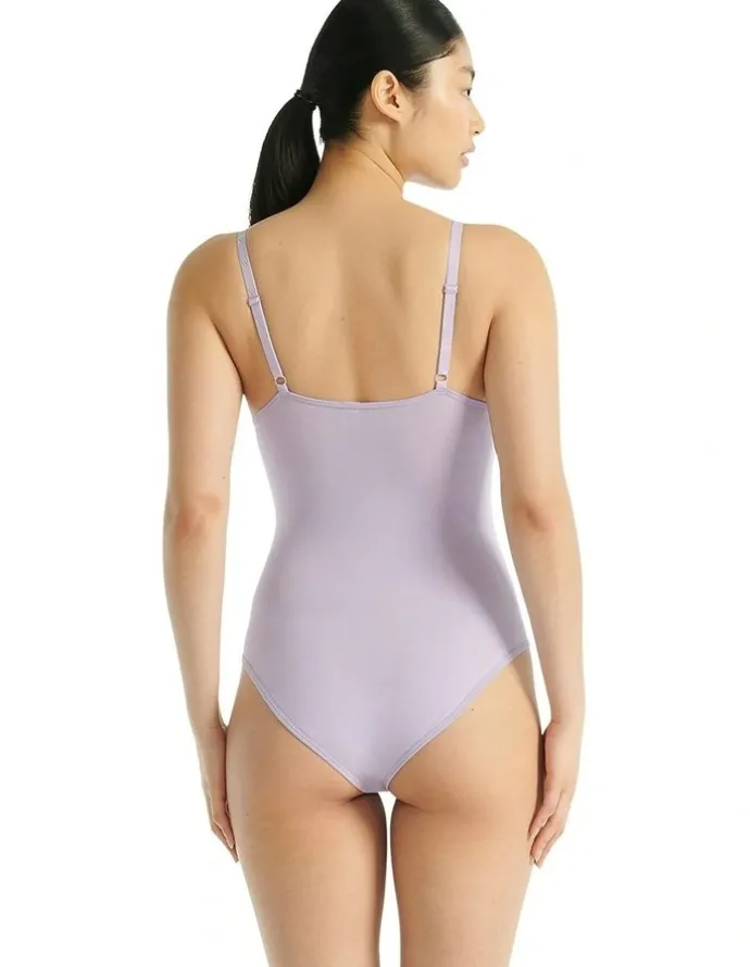 adidas Active Essentials Cotton Underwear Bodysuit in Powder Plum