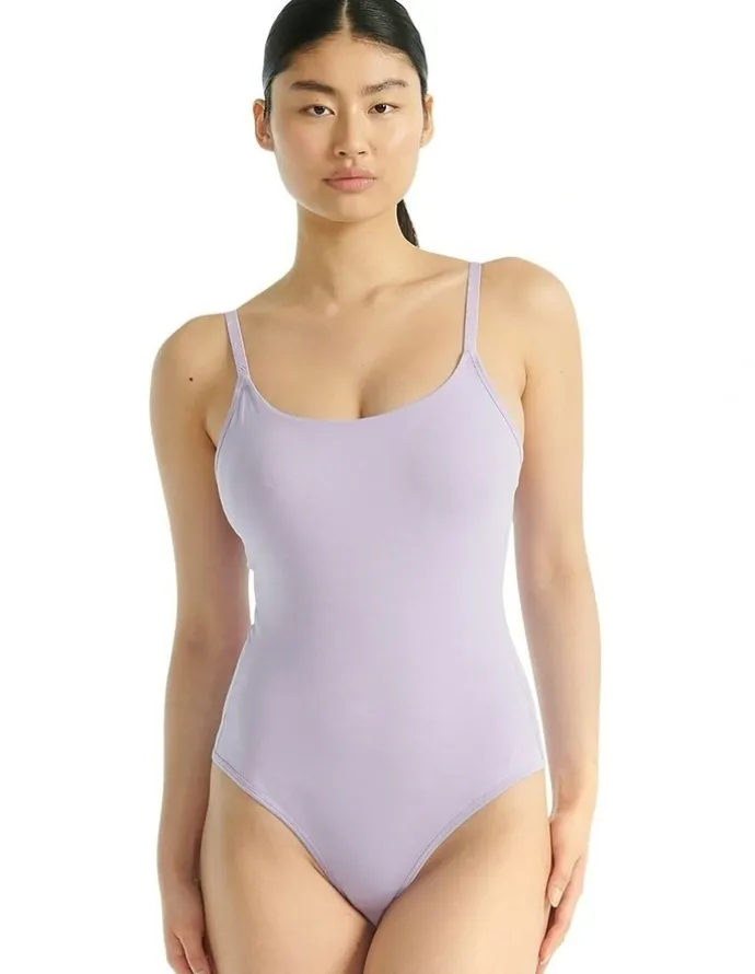 adidas Active Essentials Cotton Underwear Bodysuit in Powder Plum