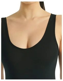 adidas Active Essentials Cotton 3 Stripes Padded Underwear Bodysuit in Black