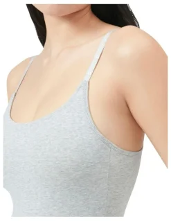 adidas Active Essentials Cotton Underwear Bodysuit in Medium Hthr Grey