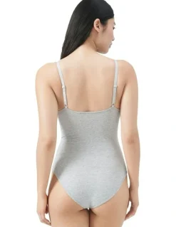 adidas Active Essentials Cotton Underwear Bodysuit in Medium Hthr Grey