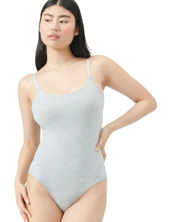 adidas Active Essentials Cotton Underwear Bodysuit in Medium Hthr Grey